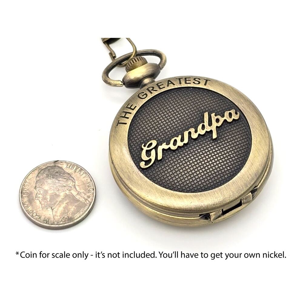 Greatest Grandpa Pocket Watch - Classic Vintage Look, Gift for Pops Papa Gramps - Picture 6 of 12